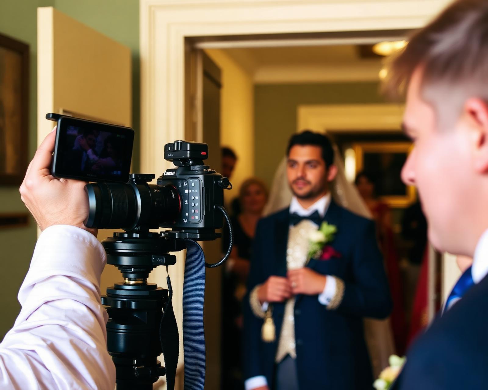 Wedding photographer capturing a groom at a UK venue