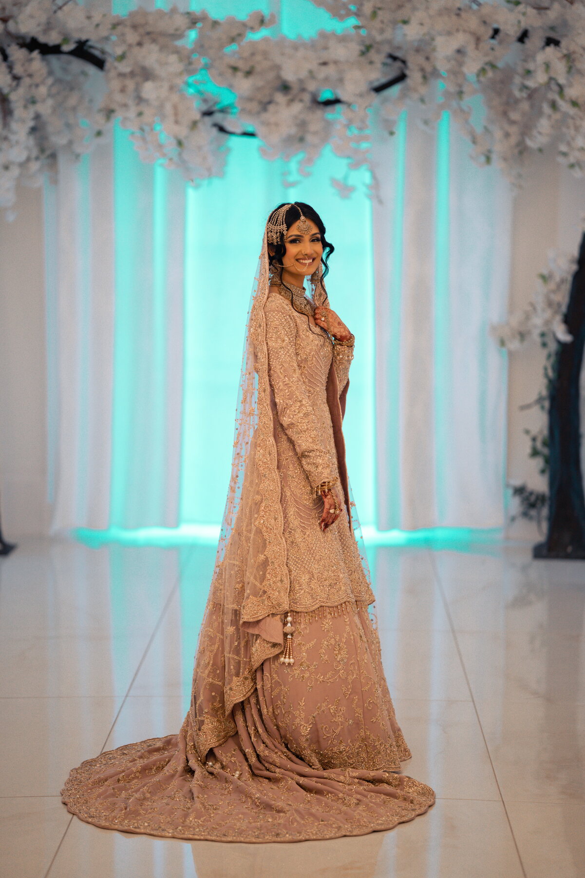 bride on the Nikah stage in the UK